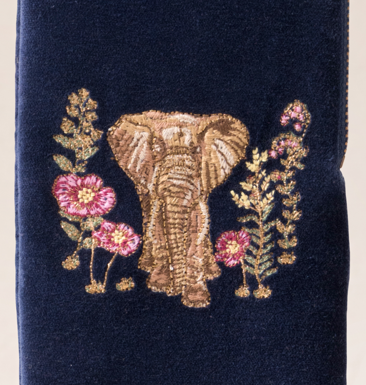 Botanical Elephant Velvet Glasses Case