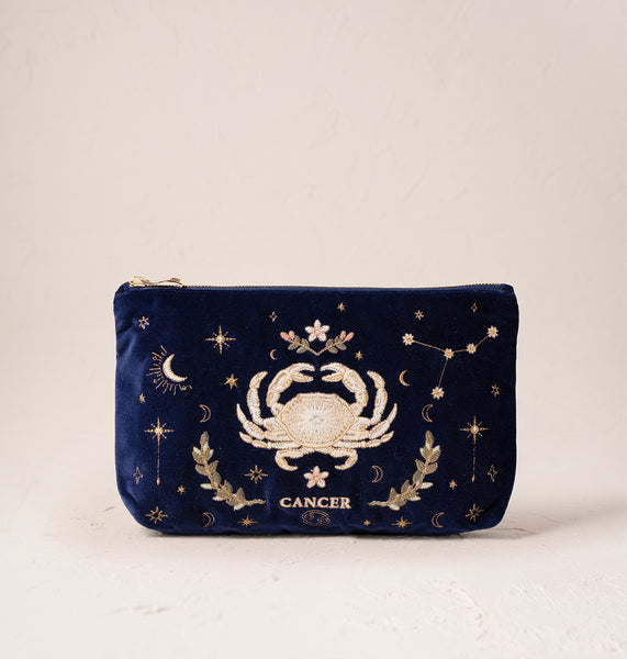 CancerNavyVelvetEverydayPouch-