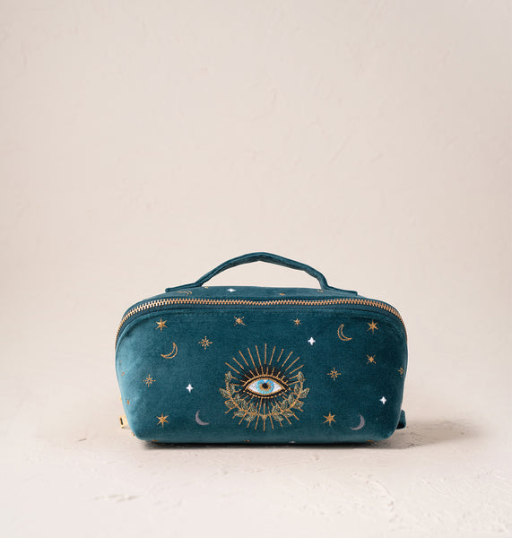 【Elizabeth Scarlett】Celestial Eye Wash Bag CelestialEyeRichBlueVelvetOpen