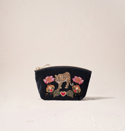 Celestial Leopard Velvet Coin Purse