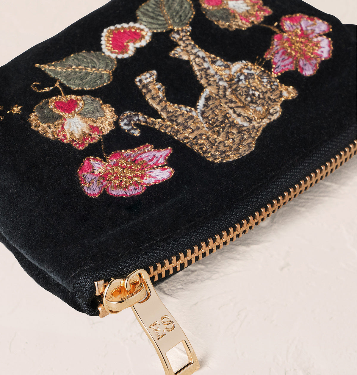 Celestial Leopard Velvet Coin Purse