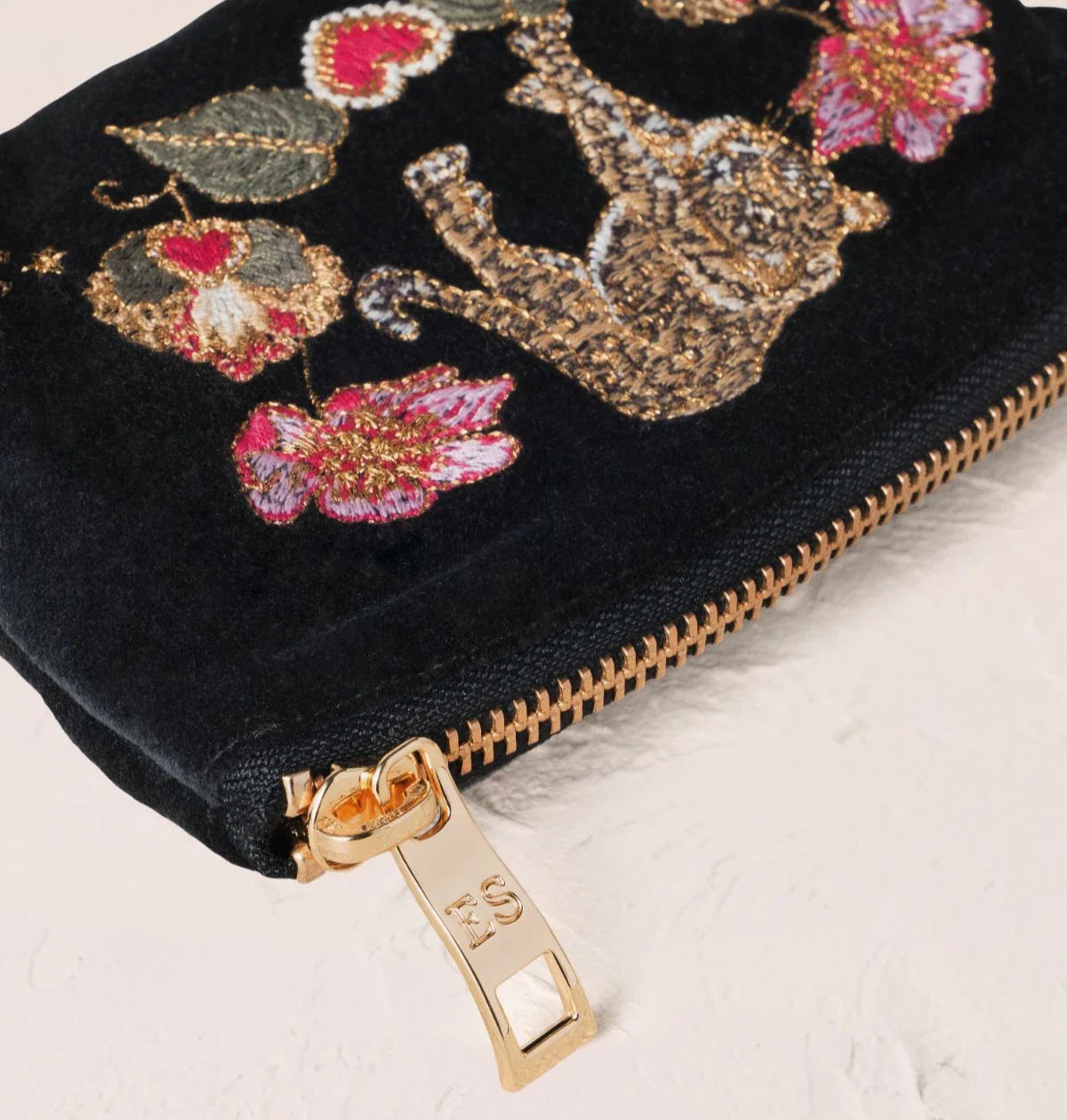 Celestial Leopard Velvet Coin Purse