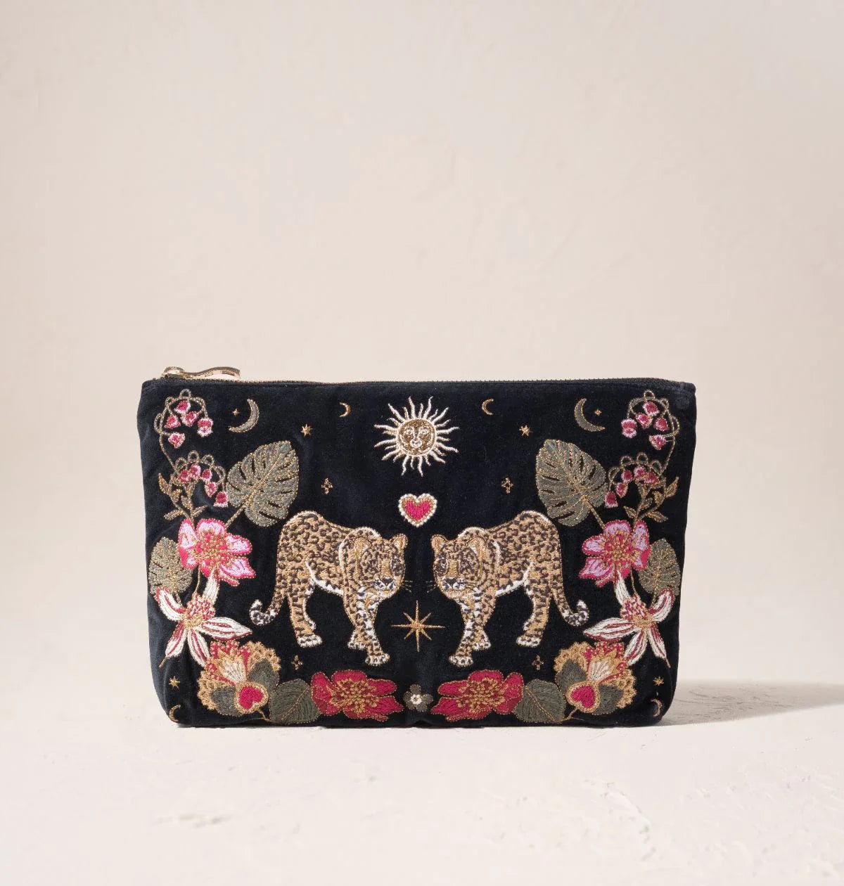 Celestial Leopard Velvet Everyday Pouch