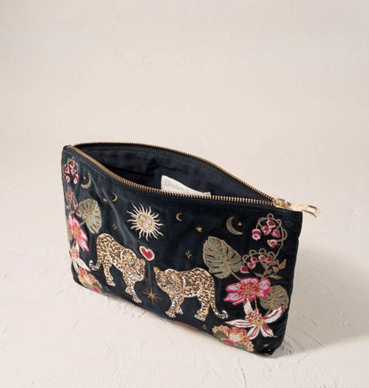 Celestial Leopard Velvet Everyday Pouch