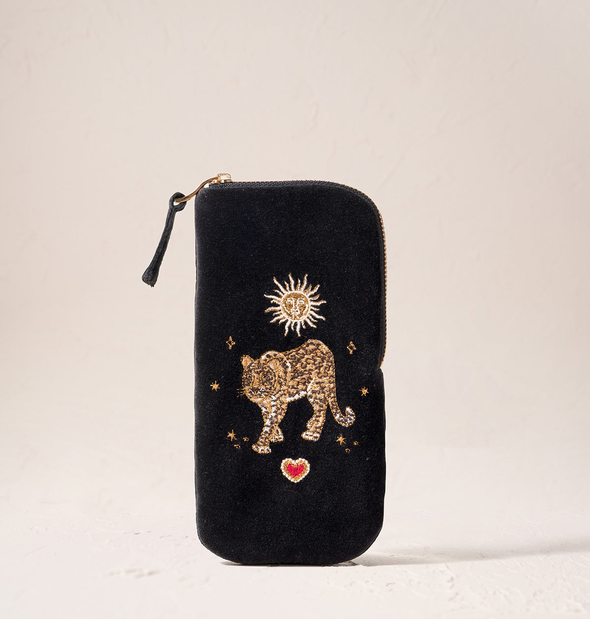Celestial Leopard Velvet Glasses Case