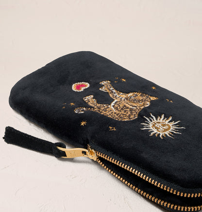 Celestial Leopard Velvet Glasses Case