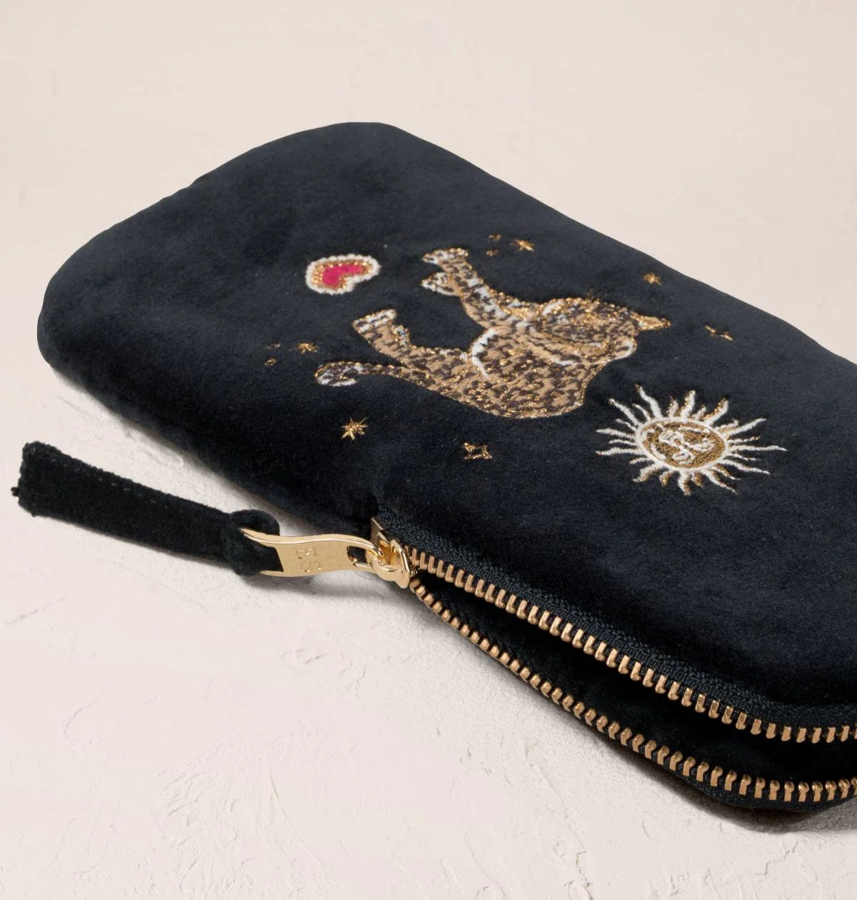 Celestial Leopard Velvet Glasses Case