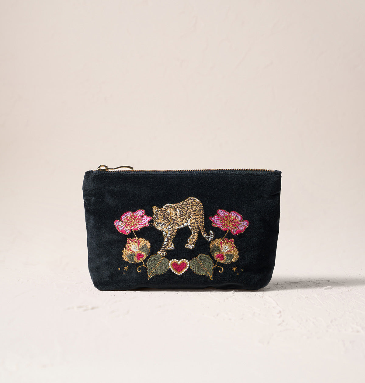 Celestial Leopard Velvet Mini Pouch