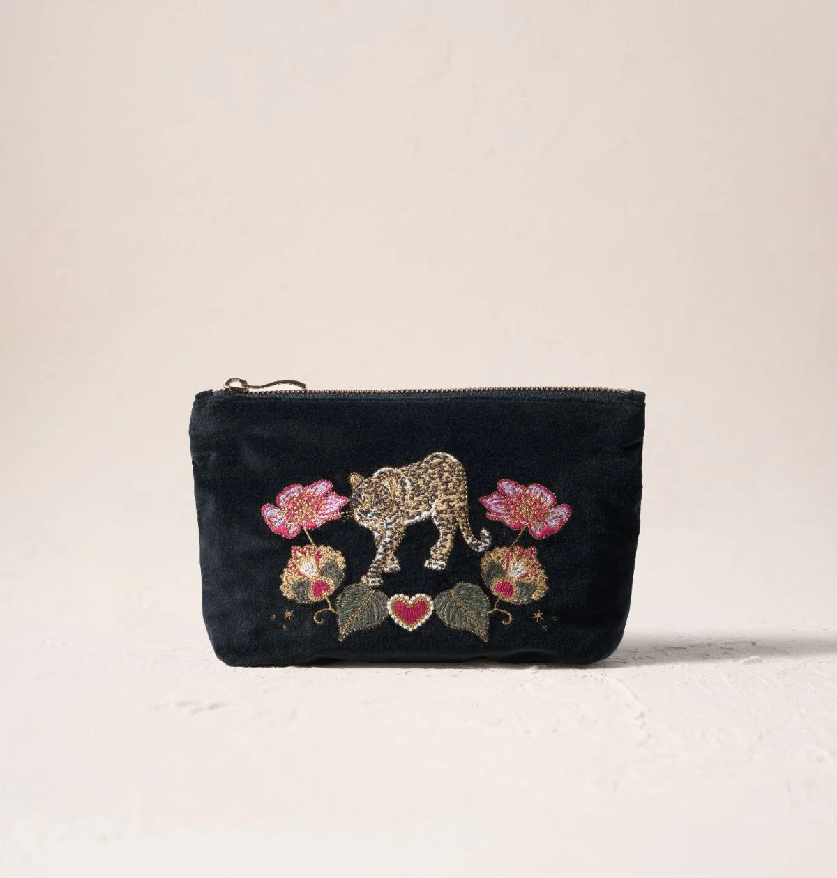 Celestial Leopard Velvet Mini Pouch