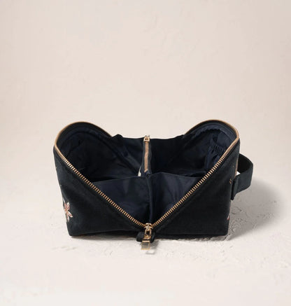 Celestial Leopard Velvet Open Flat Makeup Bag