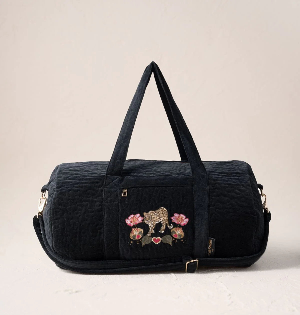 Celestial Leopard Velvet Overnight Bag
