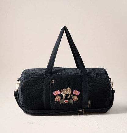 Celestial Leopard Velvet Overnight Bag