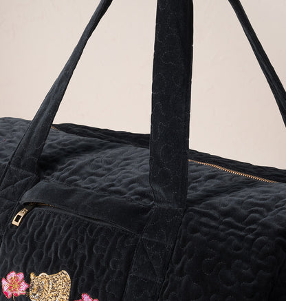 Celestial Leopard Velvet Overnight Bag