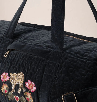 Celestial Leopard Velvet Overnight Bag