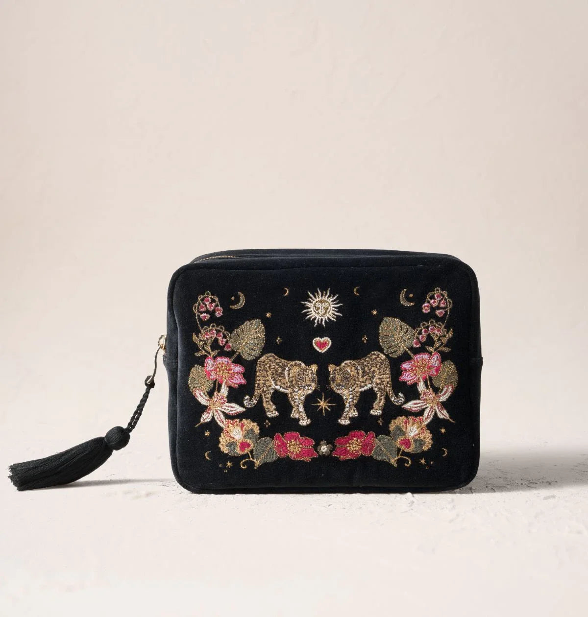 Celestial Leopard Velvet Wash Bag