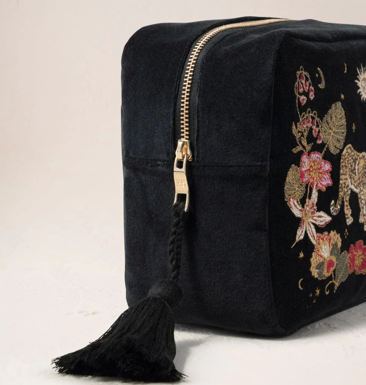Celestial Leopard Velvet Wash Bag