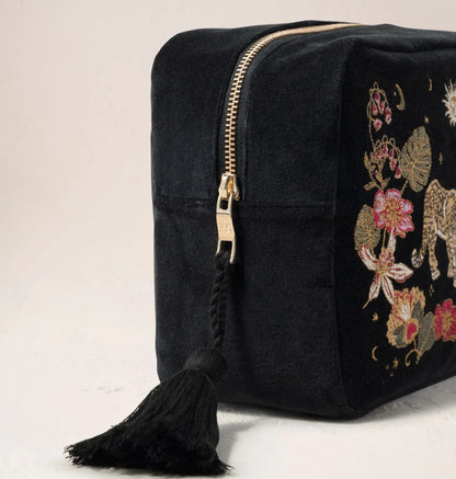 Celestial Leopard Velvet Wash Bag