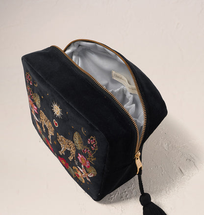Celestial Leopard Velvet Wash Bag