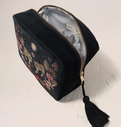Celestial Leopard Velvet Wash Bag