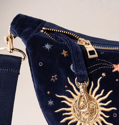 Celestial Velvet Crossbody Sling Bag