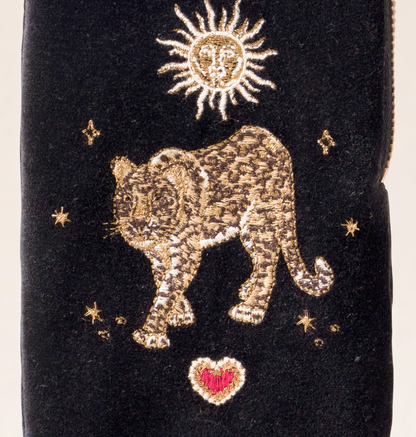 Celestial Leopard Velvet Glasses Case