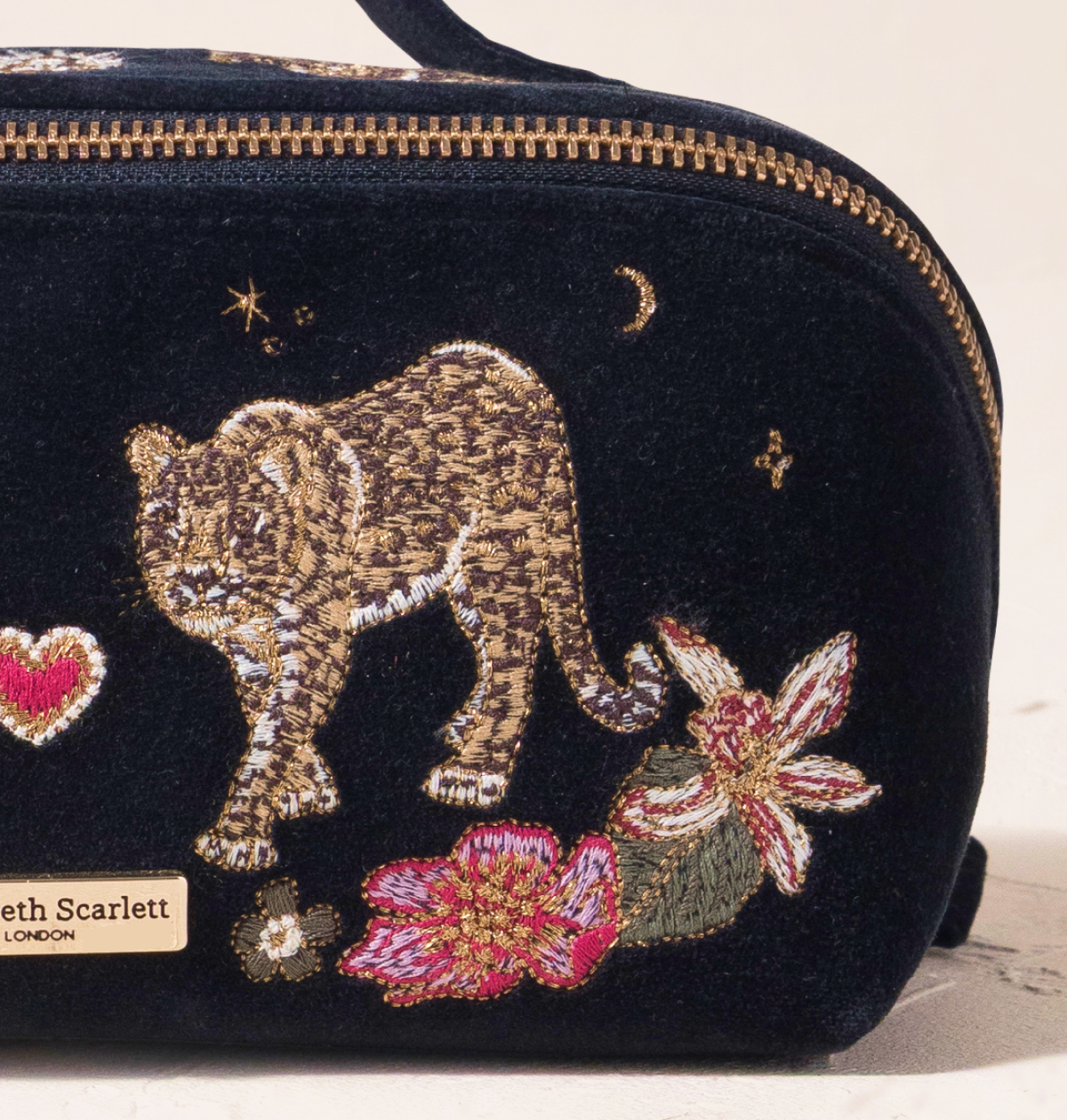 Celestial Leopard Velvet Open Flat Makeup Bag