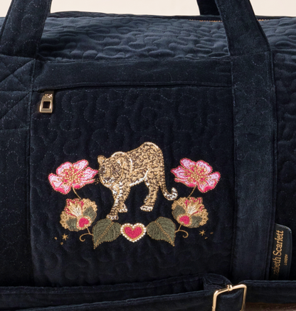 Celestial Leopard Velvet Overnight Bag