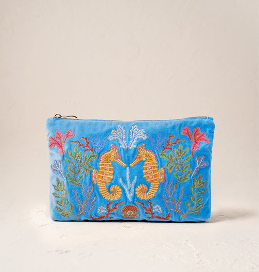 Coral Seahorse Everyday Pouch