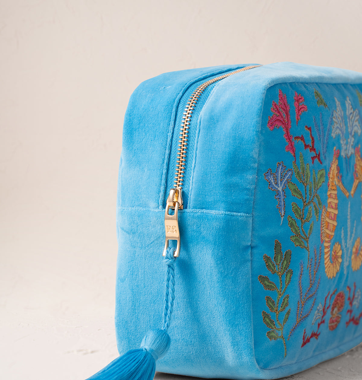 Coral Seahorse Wash Bag