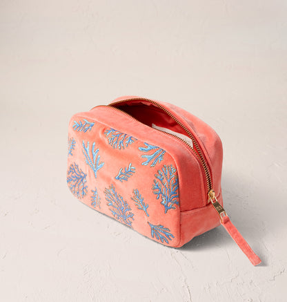 Coral Makeup Bag