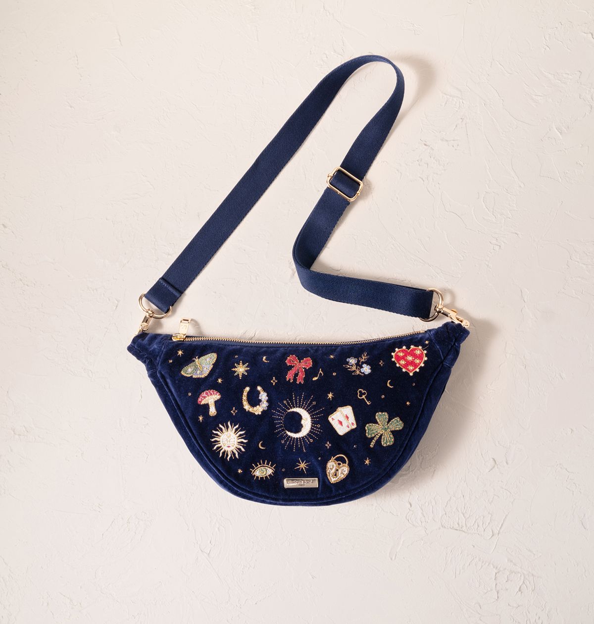 Cosmic Charms Velvet Crossbody Sling Bag