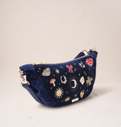 Cosmic Charms Velvet Crossbody Sling Bag