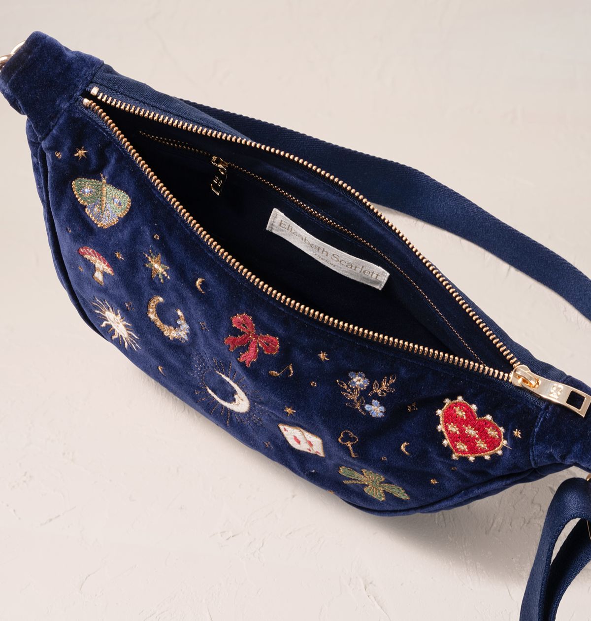 Cosmic Charms Velvet Crossbody Sling Bag
