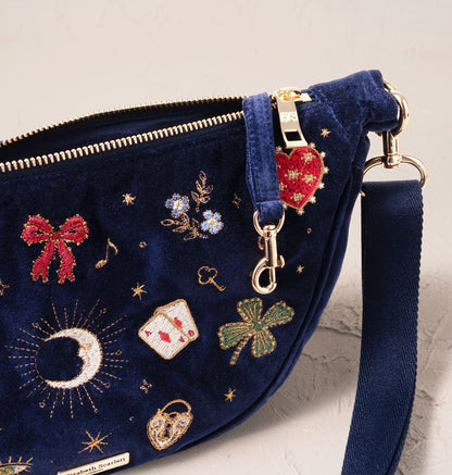 Cosmic Charms Velvet Crossbody Sling Bag