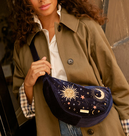 Celestial Velvet Crossbody Sling Bag