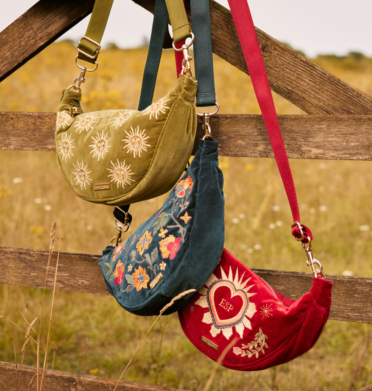 Sun Goddess Velvet Crossbody Sling Bag