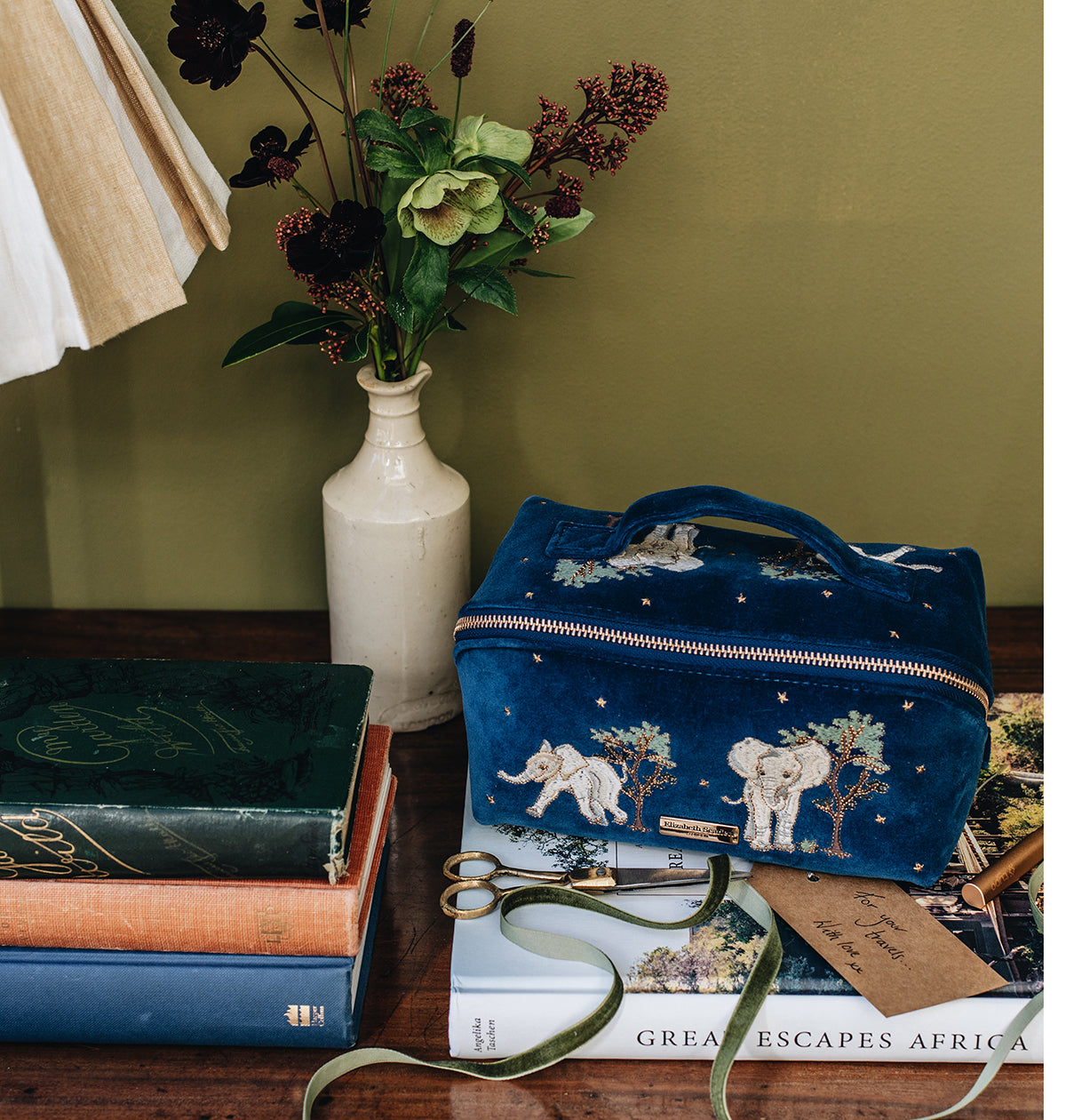 Baby Elephant Conservation Open Flat Makeup Bag