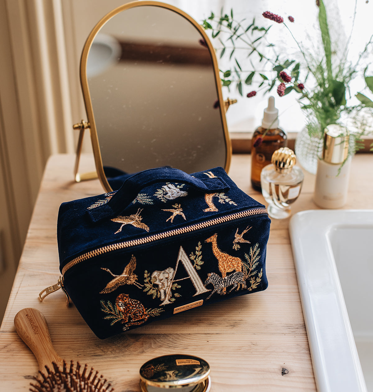 Safari Alphabet Open Flat Makeup Bag