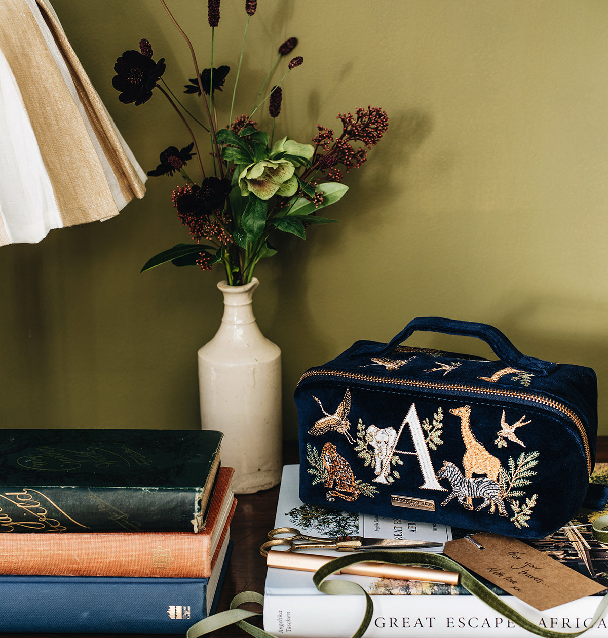 Safari Alphabet Open Flat Makeup Bag