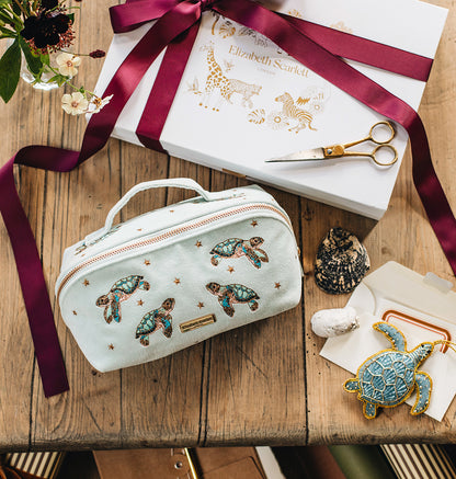 Baby Turtle Conservation Open Flat Makeup Bag