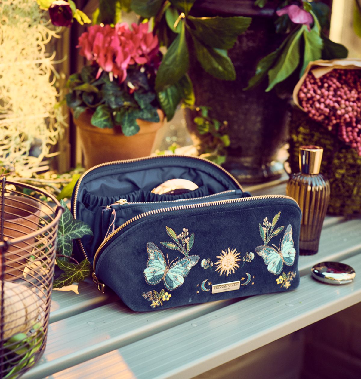 Enchanted Butterfly Open Flat Makeup Bag