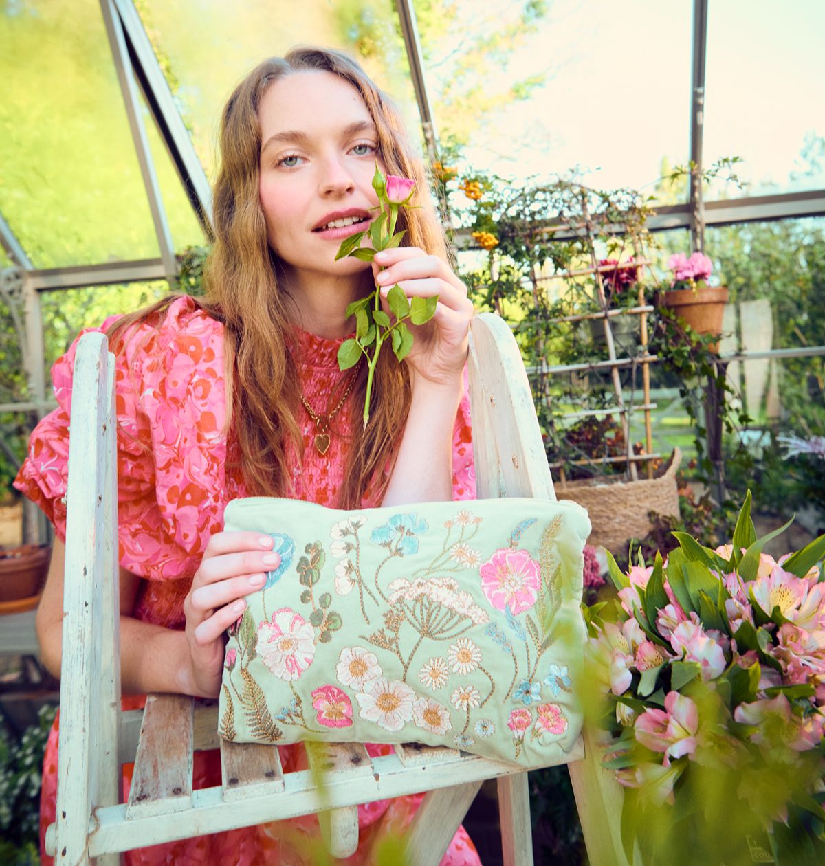 Pressed Flowers Everyday Pouch