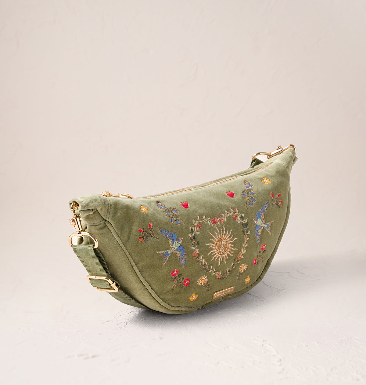 Earth Goddess Velvet Crossbody Sling Bag