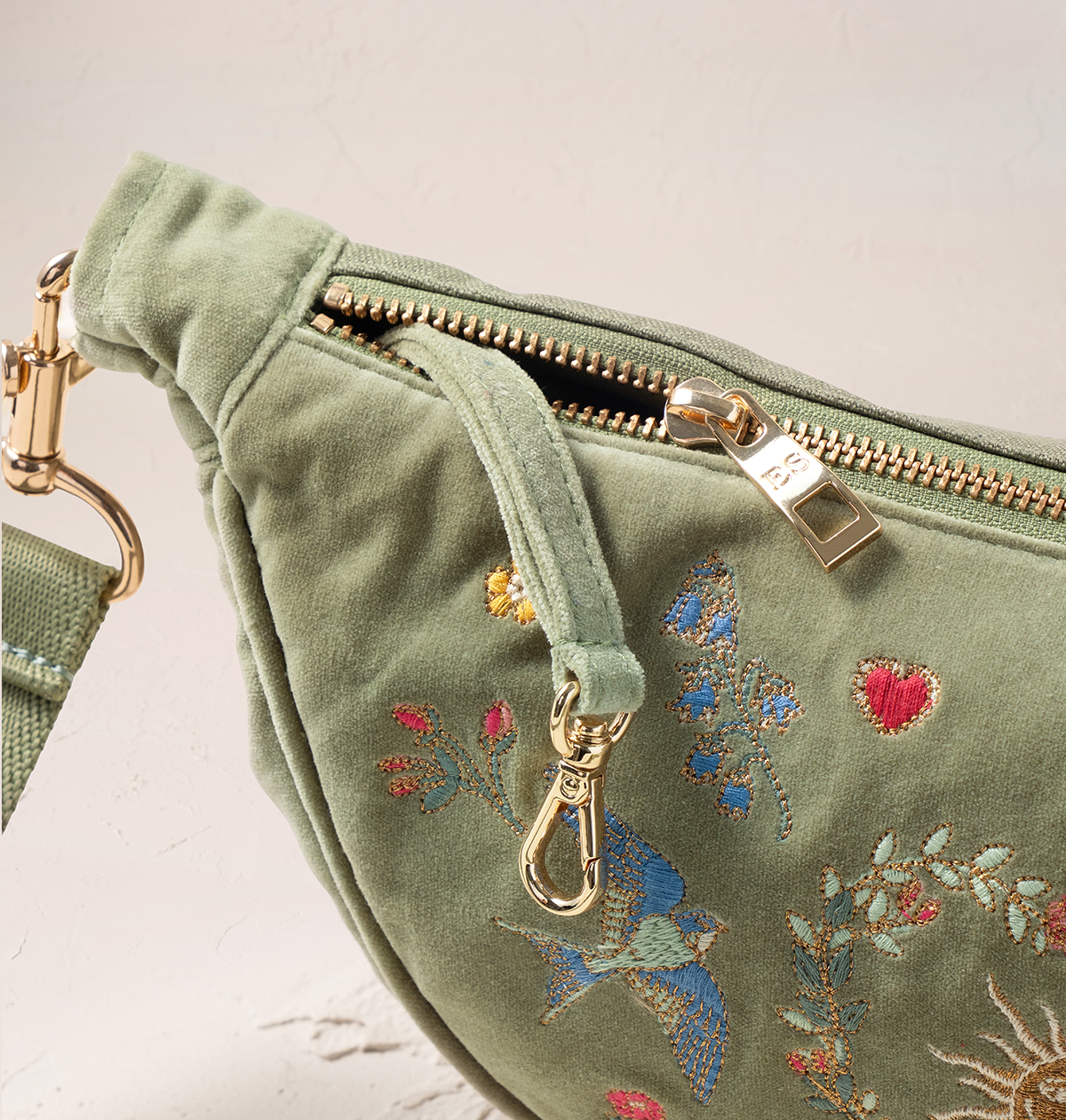 Earth Goddess Velvet Crossbody Sling Bag
