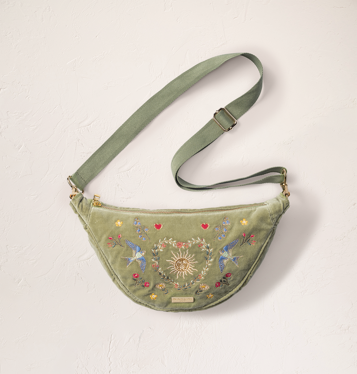 Earth Goddess Velvet Crossbody Sling Bag