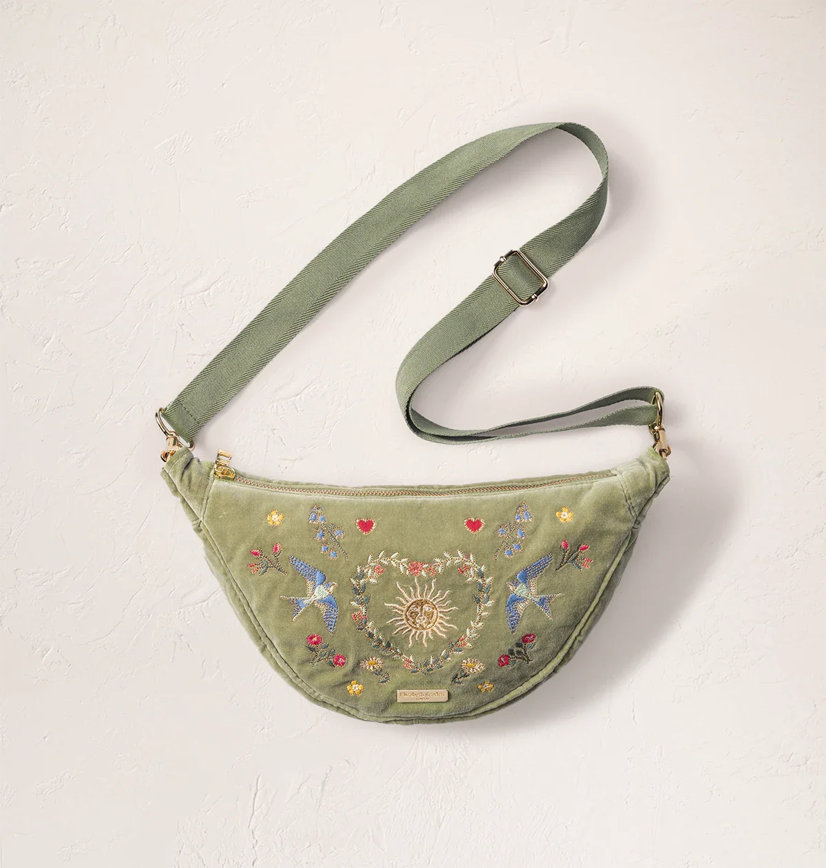 Earth Goddess Velvet Crossbody Sling Bag