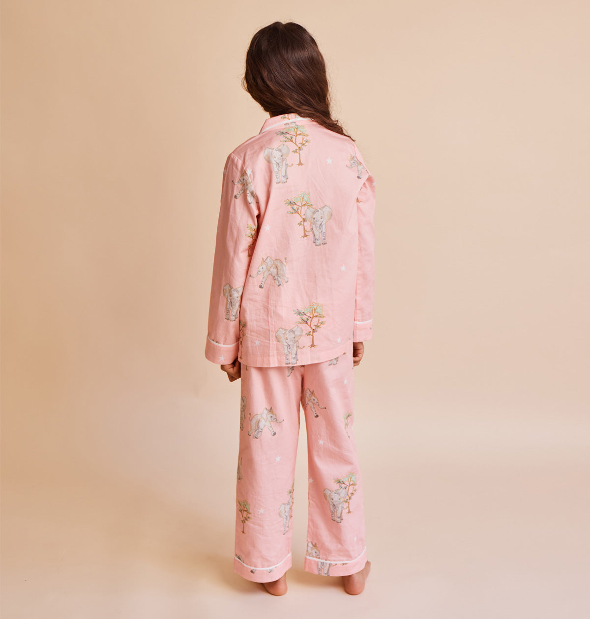 Kids' Cotton Sateen Elephant Pajamas