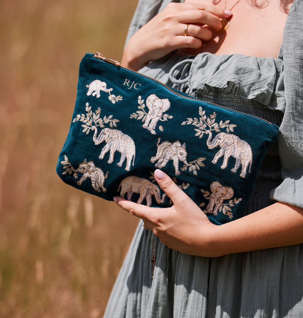 Elephant Herd Everyday Pouch
