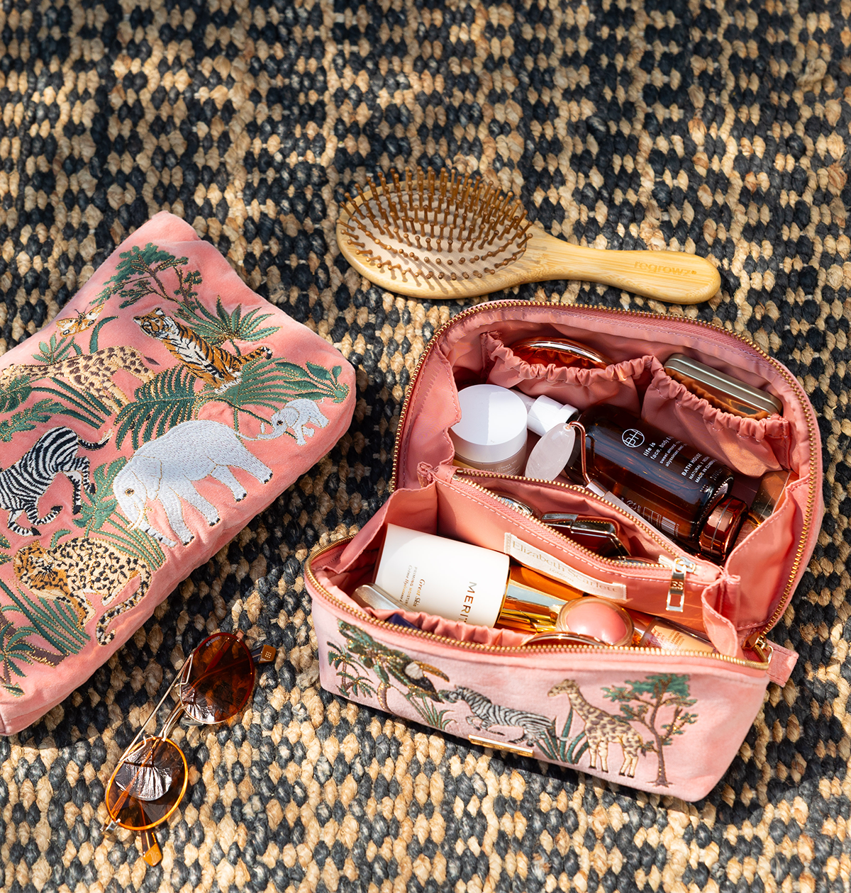 World Wildlife Open Flat Makeup Bag