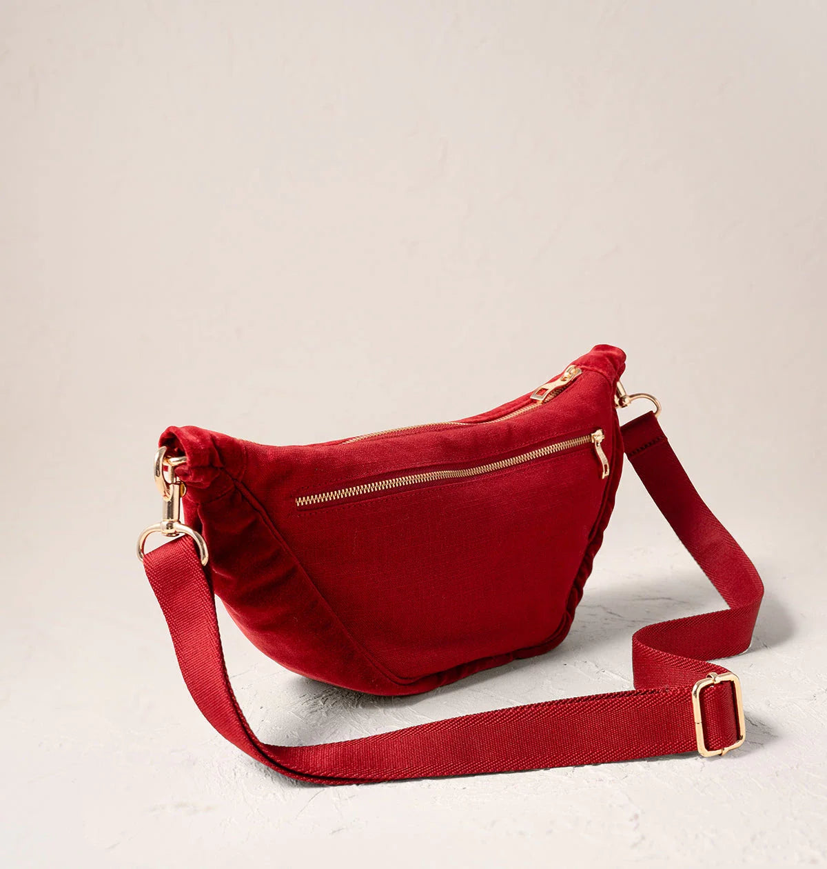 Bee Trellis Velvet Crossbody Sling Bag